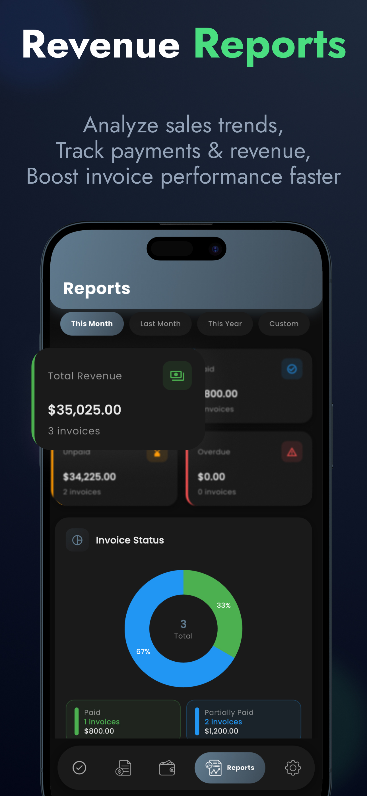 Invoice editor with line items